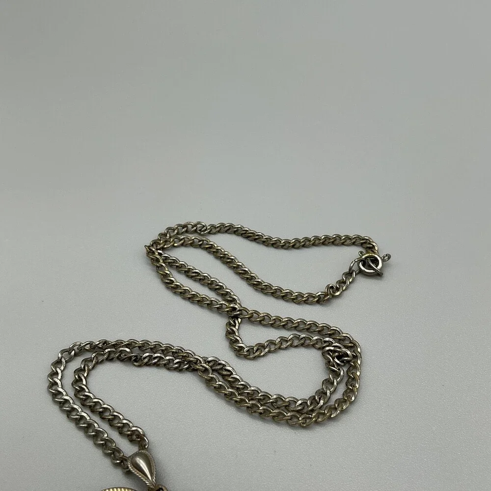 Vintage Caravelle Pendant Necklace Watch Womens 37mm Heart Gold Tone Manual Wind
